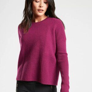 Athleta Turin Wool Sweater Mulberry